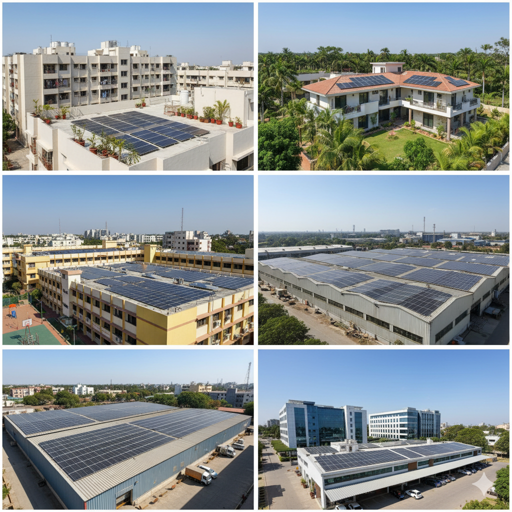 Residential rooftop solar installation — Evable India